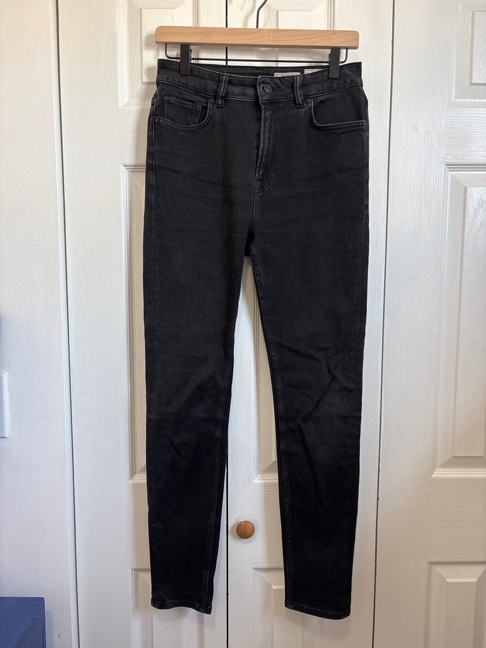 AllSaints Reyna Washed Black High Rise Skinny Fit Jeans Size 31 Waist